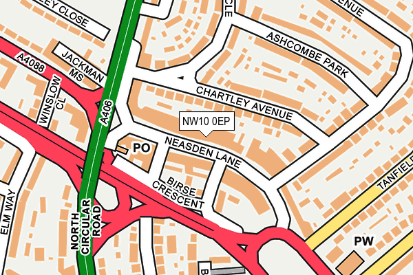 NW10 0EP map - OS OpenMap – Local (Ordnance Survey)