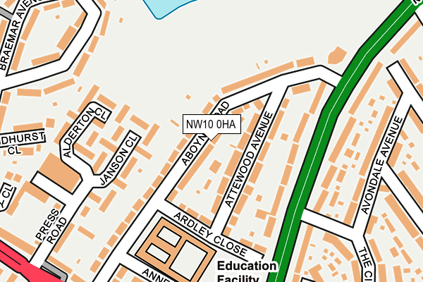 NW10 0HA map - OS OpenMap – Local (Ordnance Survey)
