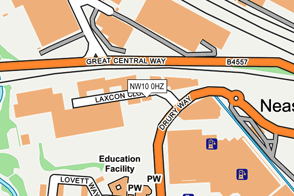 NW10 0HZ map - OS OpenMap – Local (Ordnance Survey)