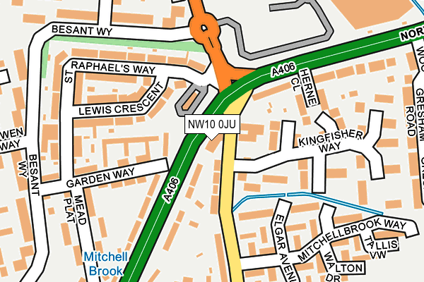 NW10 0JU map - OS OpenMap – Local (Ordnance Survey)