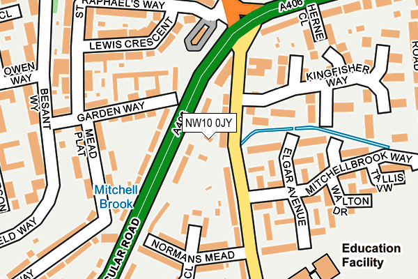 NW10 0JY map - OS OpenMap – Local (Ordnance Survey)