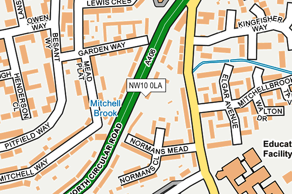 NW10 0LA map - OS OpenMap – Local (Ordnance Survey)