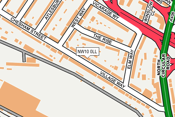 NW10 0LL map - OS OpenMap – Local (Ordnance Survey)