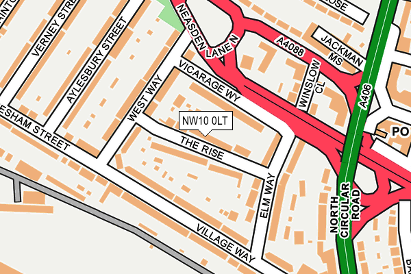 NW10 0LT map - OS OpenMap – Local (Ordnance Survey)
