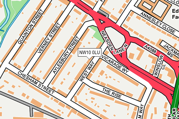 NW10 0LU map - OS OpenMap – Local (Ordnance Survey)