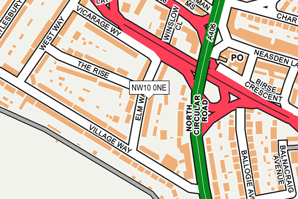 NW10 0NE map - OS OpenMap – Local (Ordnance Survey)