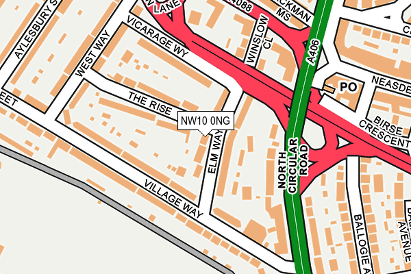 NW10 0NG map - OS OpenMap – Local (Ordnance Survey)