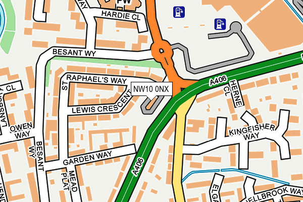 NW10 0NX map - OS OpenMap – Local (Ordnance Survey)
