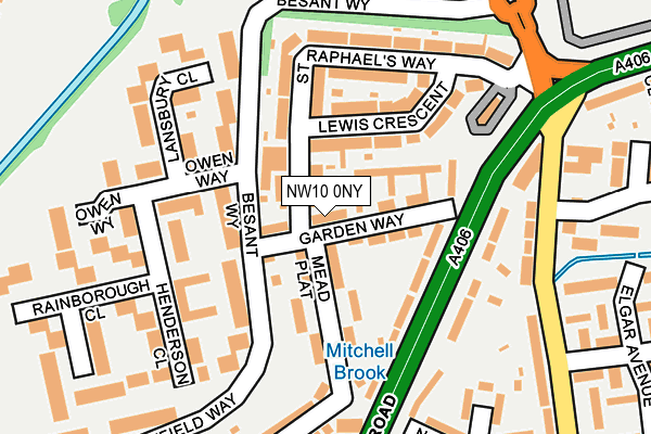 NW10 0NY map - OS OpenMap – Local (Ordnance Survey)