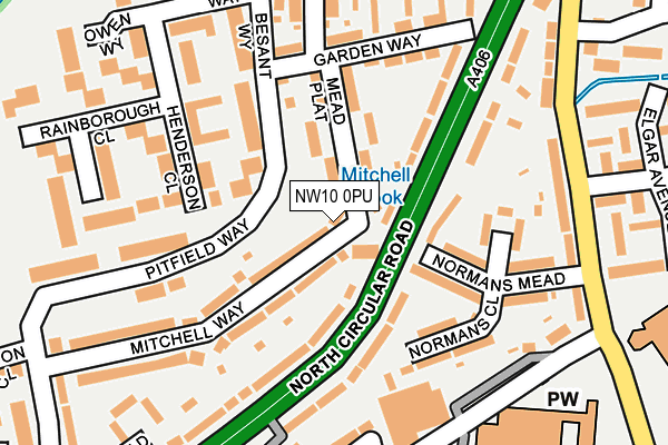 NW10 0PU map - OS OpenMap – Local (Ordnance Survey)