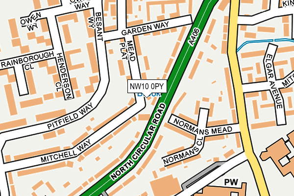 NW10 0PY map - OS OpenMap – Local (Ordnance Survey)