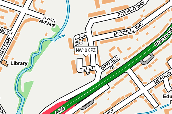 NW10 0PZ map - OS OpenMap – Local (Ordnance Survey)