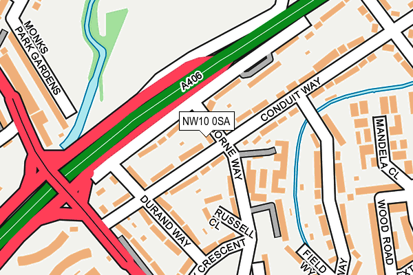 NW10 0SA map - OS OpenMap – Local (Ordnance Survey)
