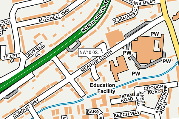 NW10 0SJ map - OS OpenMap – Local (Ordnance Survey)