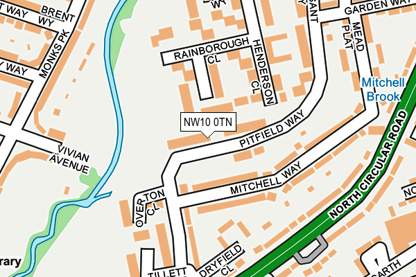 NW10 0TN map - OS OpenMap – Local (Ordnance Survey)