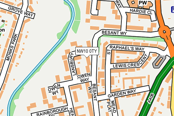 NW10 0TY map - OS OpenMap – Local (Ordnance Survey)