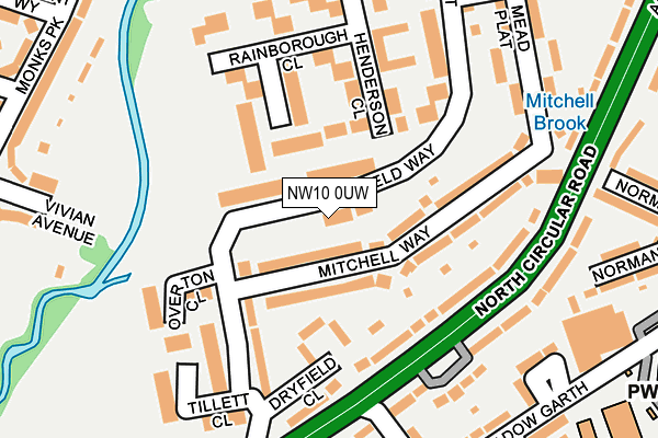 NW10 0UW map - OS OpenMap – Local (Ordnance Survey)