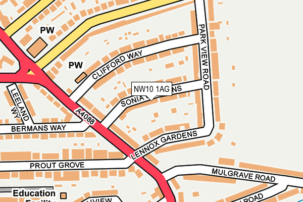 NW10 1AG map - OS OpenMap – Local (Ordnance Survey)
