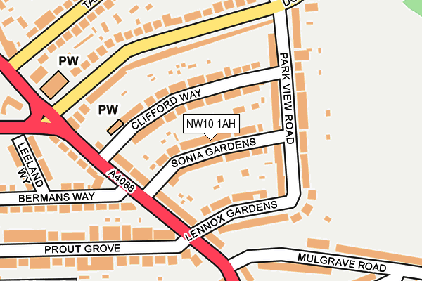 NW10 1AH map - OS OpenMap – Local (Ordnance Survey)
