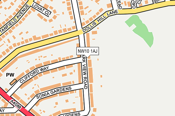 NW10 1AJ map - OS OpenMap – Local (Ordnance Survey)