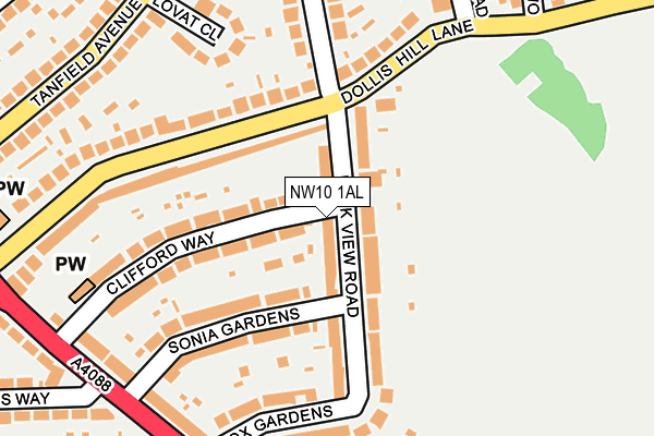 NW10 1AL map - OS OpenMap – Local (Ordnance Survey)