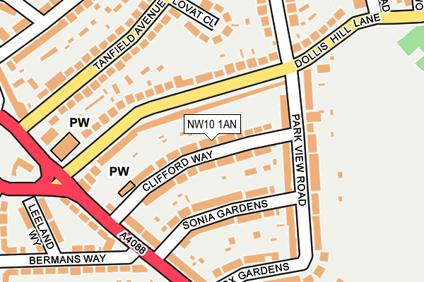 NW10 1AN map - OS OpenMap – Local (Ordnance Survey)
