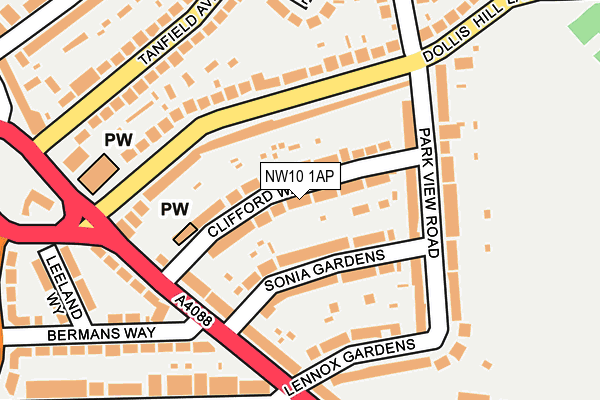 NW10 1AP map - OS OpenMap – Local (Ordnance Survey)