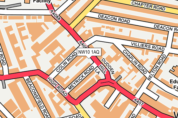NW10 1AQ map - OS OpenMap – Local (Ordnance Survey)