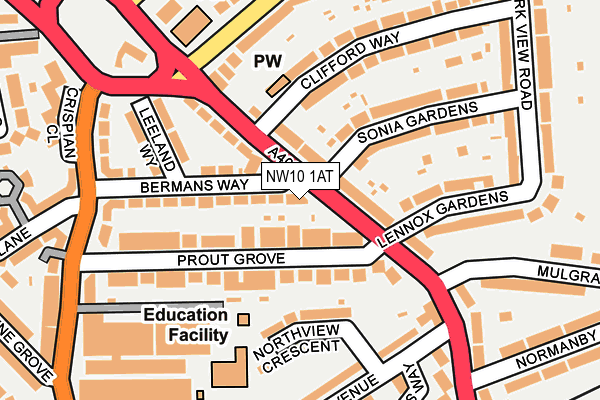 NW10 1AT map - OS OpenMap – Local (Ordnance Survey)
