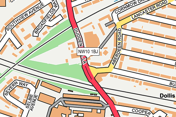 NW10 1BJ map - OS OpenMap – Local (Ordnance Survey)