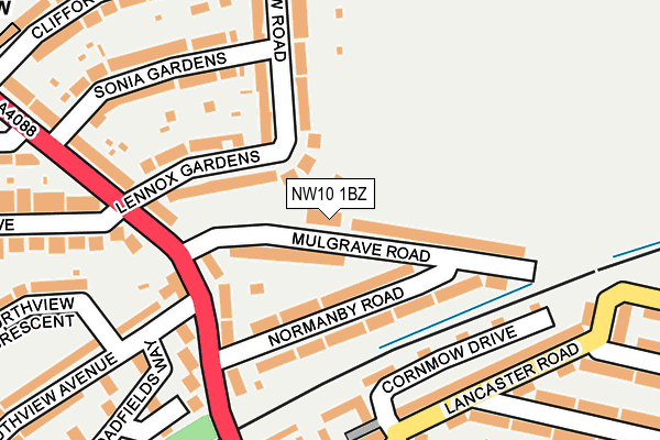 NW10 1BZ map - OS OpenMap – Local (Ordnance Survey)