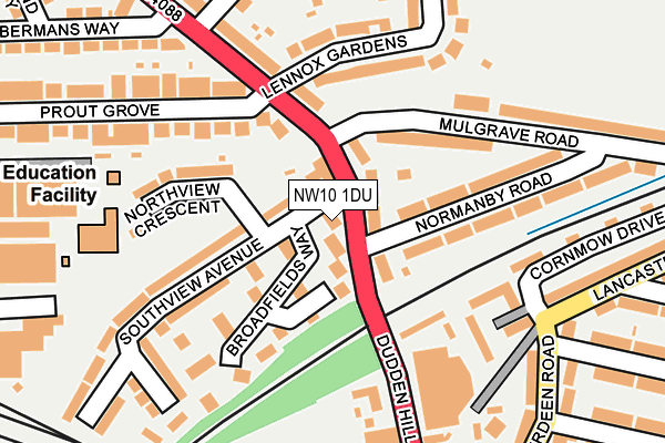 NW10 1DU map - OS OpenMap – Local (Ordnance Survey)