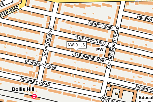 NW10 1JS map - OS OpenMap – Local (Ordnance Survey)