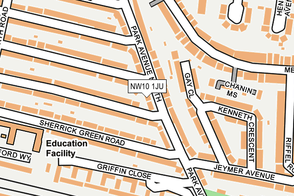 NW10 1JU map - OS OpenMap – Local (Ordnance Survey)