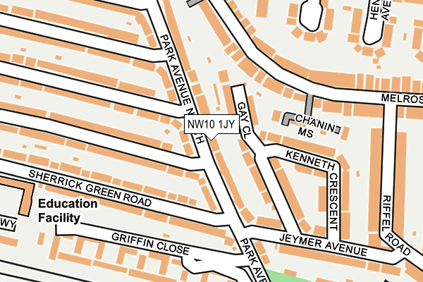 NW10 1JY map - OS OpenMap – Local (Ordnance Survey)