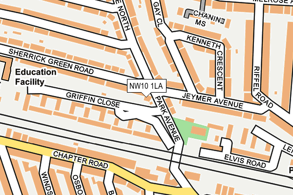 NW10 1LA map - OS OpenMap – Local (Ordnance Survey)