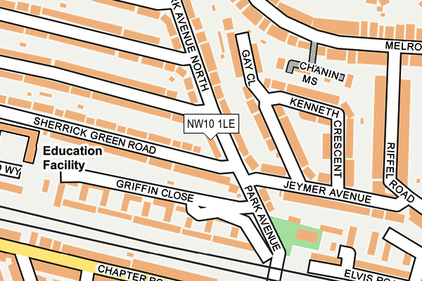NW10 1LE map - OS OpenMap – Local (Ordnance Survey)