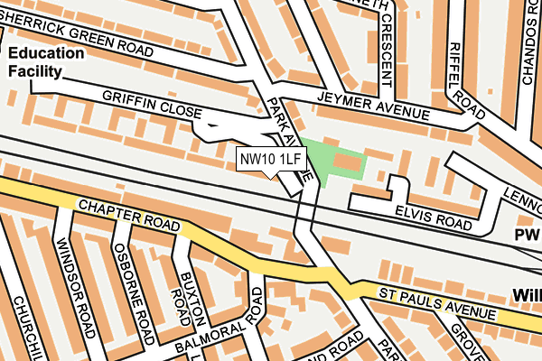 NW10 1LF map - OS OpenMap – Local (Ordnance Survey)