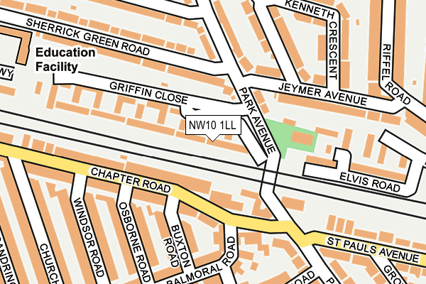 NW10 1LL map - OS OpenMap – Local (Ordnance Survey)
