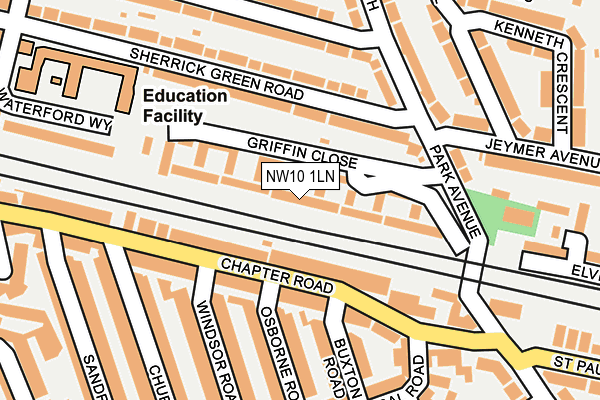 NW10 1LN map - OS OpenMap – Local (Ordnance Survey)