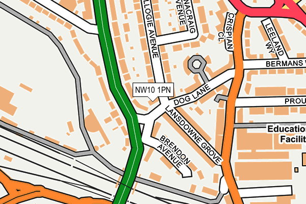 NW10 1PN map - OS OpenMap – Local (Ordnance Survey)