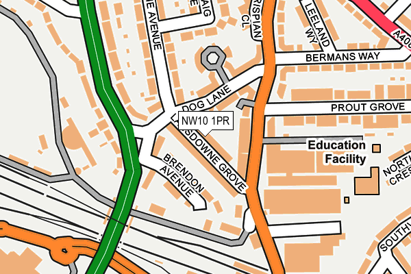 NW10 1PR map - OS OpenMap – Local (Ordnance Survey)