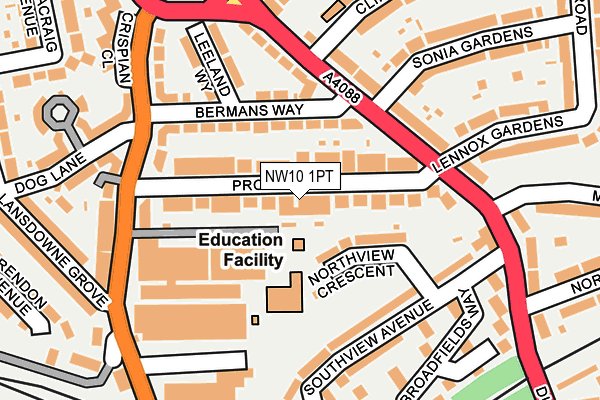 NW10 1PT map - OS OpenMap – Local (Ordnance Survey)