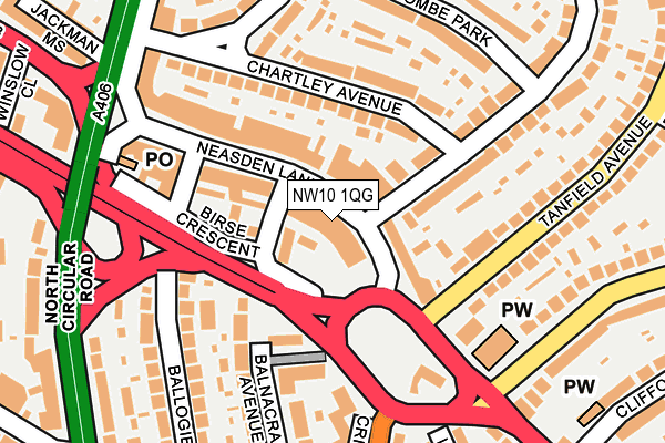 NW10 1QG map - OS OpenMap – Local (Ordnance Survey)