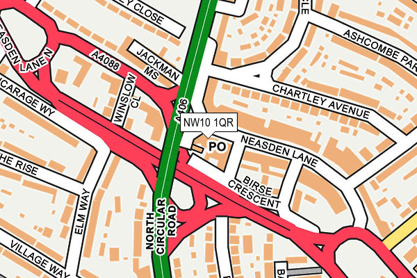 NW10 1QR map - OS OpenMap – Local (Ordnance Survey)
