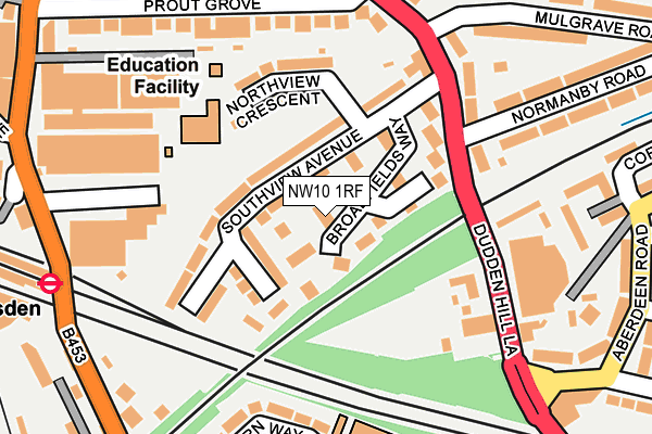 NW10 1RF map - OS OpenMap – Local (Ordnance Survey)