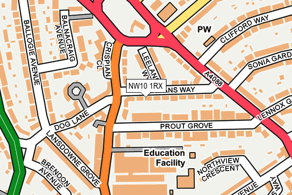 NW10 1RX map - OS OpenMap – Local (Ordnance Survey)