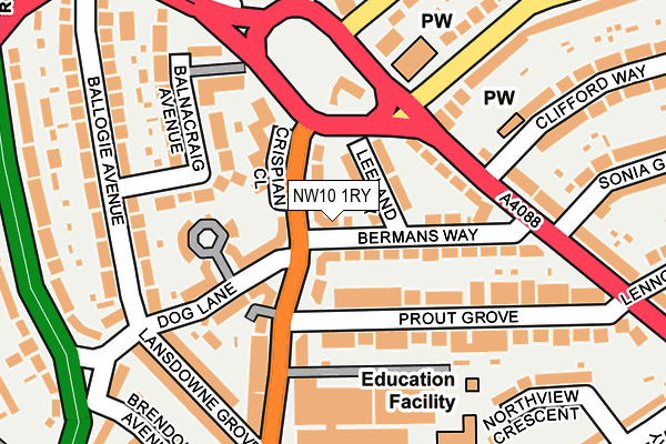 NW10 1RY map - OS OpenMap – Local (Ordnance Survey)