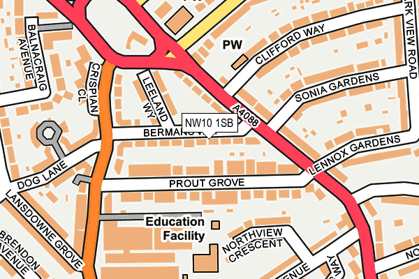 NW10 1SB map - OS OpenMap – Local (Ordnance Survey)