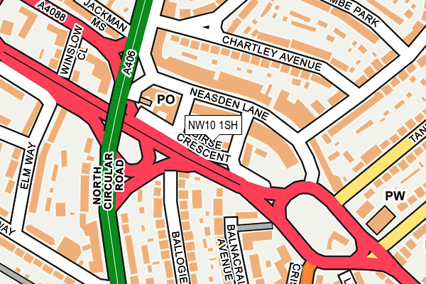 NW10 1SH map - OS OpenMap – Local (Ordnance Survey)